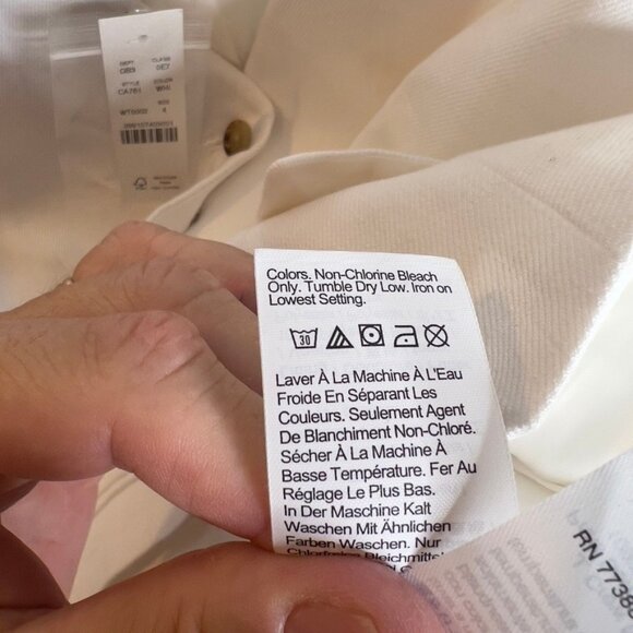 J.Crew Womens Classic Vest Stretch Linen Blend White Size 4 CA761 - Picture 8 of 9